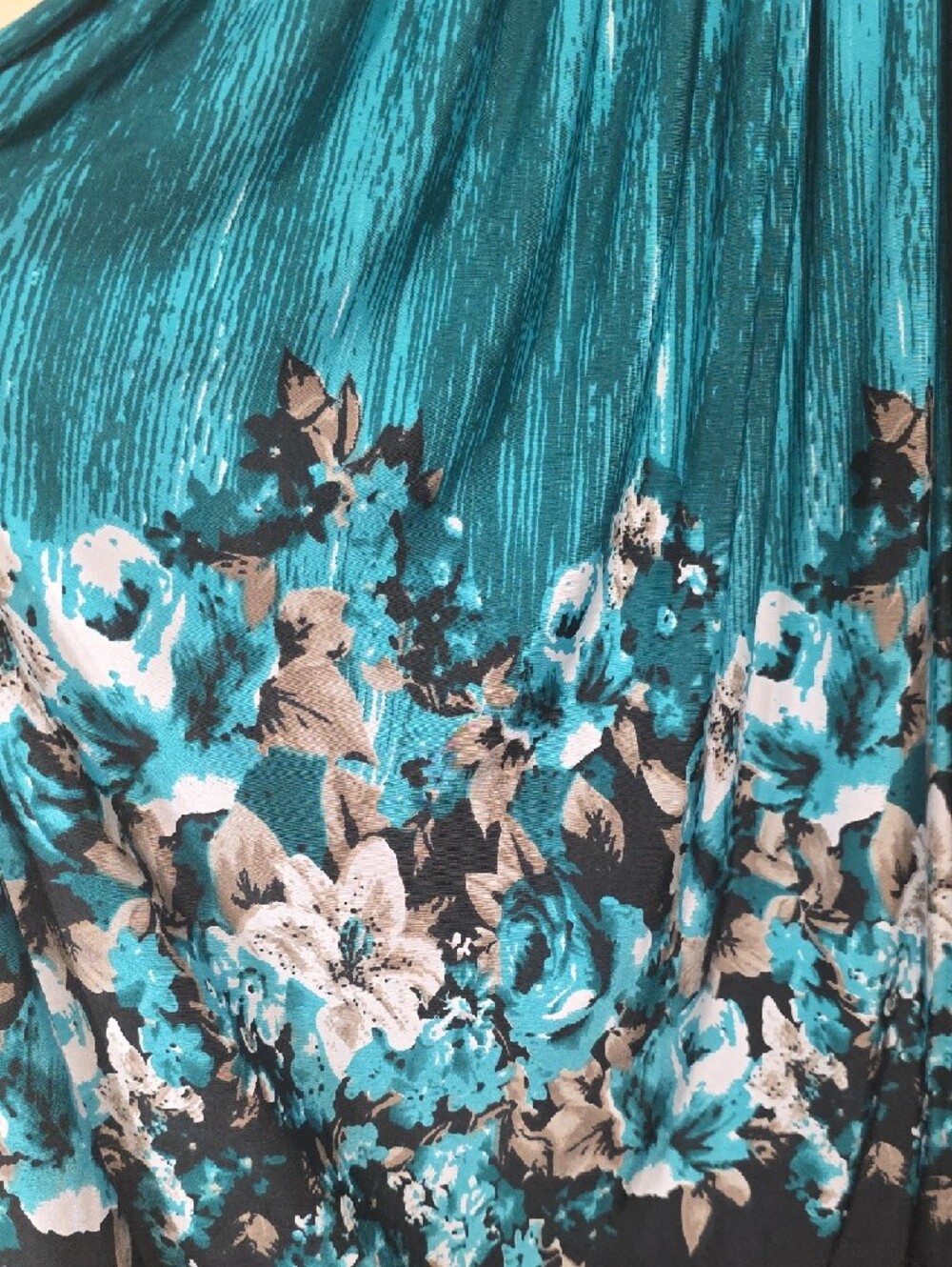 WinWin Teal Floral Midi Dress with Tie Straps - Picture 3 of 4
